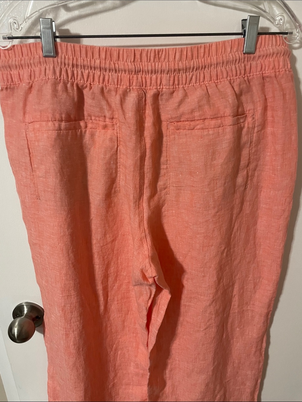 Athleta Retreat Linen Wide Leg Pants in Sunset Glow/Coral Size 12P - Picture 6 of 9